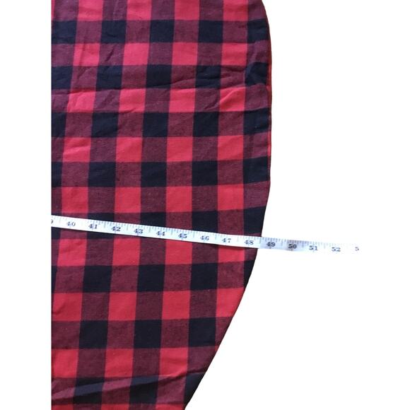 Christmas Tree Skirt Buffalo Plaid Design Decorative Holiday 48" - Picture 3 of 3